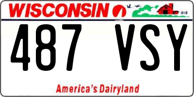 WI license plate 487VSY