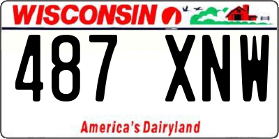 WI license plate 487XNW