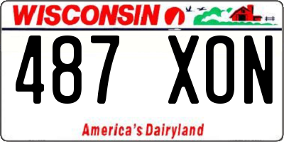WI license plate 487XON