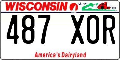 WI license plate 487XOR