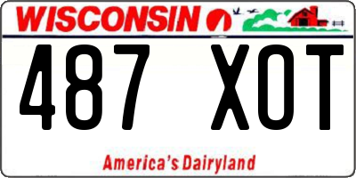 WI license plate 487XOT