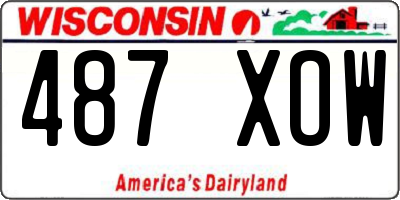 WI license plate 487XOW