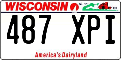WI license plate 487XPI
