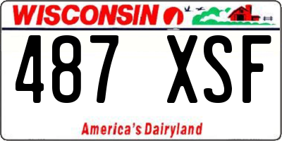 WI license plate 487XSF