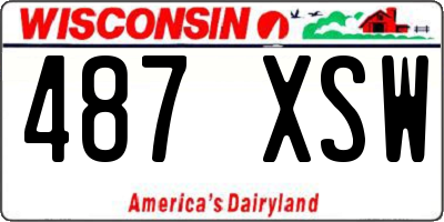WI license plate 487XSW