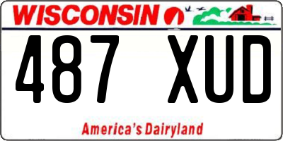 WI license plate 487XUD