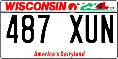WI license plate 487XUN
