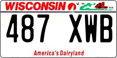 WI license plate 487XWB