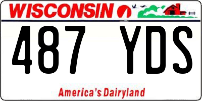 WI license plate 487YDS