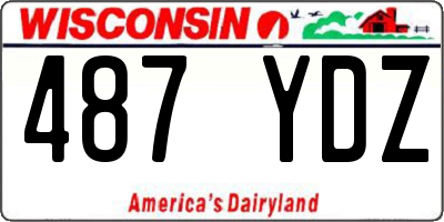 WI license plate 487YDZ