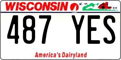 WI license plate 487YES