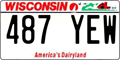 WI license plate 487YEW