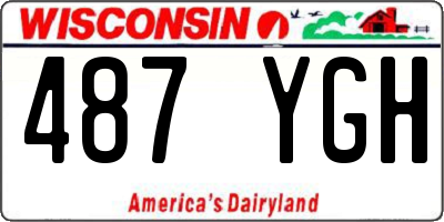WI license plate 487YGH