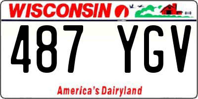 WI license plate 487YGV