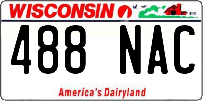 WI license plate 488NAC