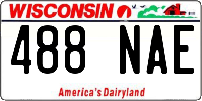 WI license plate 488NAE