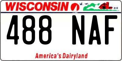 WI license plate 488NAF