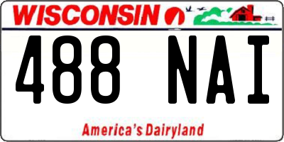 WI license plate 488NAI