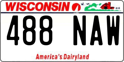 WI license plate 488NAW