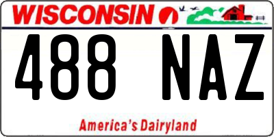 WI license plate 488NAZ