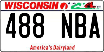 WI license plate 488NBA