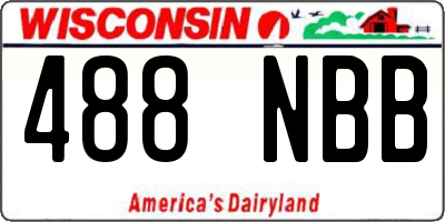 WI license plate 488NBB