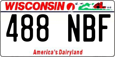 WI license plate 488NBF