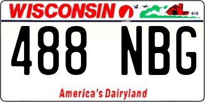 WI license plate 488NBG