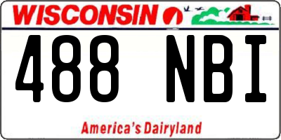 WI license plate 488NBI