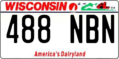 WI license plate 488NBN