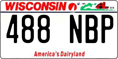 WI license plate 488NBP