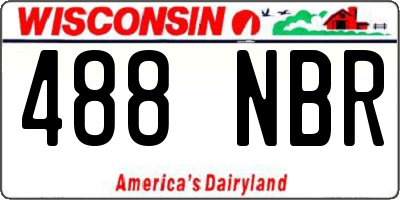 WI license plate 488NBR