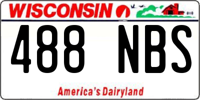 WI license plate 488NBS