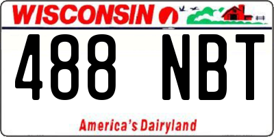WI license plate 488NBT