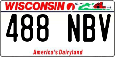 WI license plate 488NBV