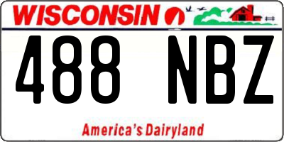 WI license plate 488NBZ