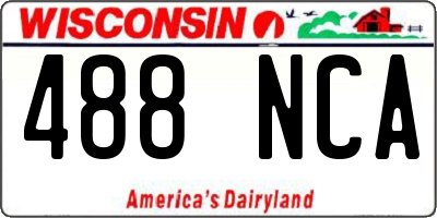 WI license plate 488NCA
