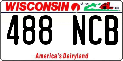 WI license plate 488NCB