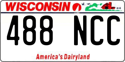 WI license plate 488NCC