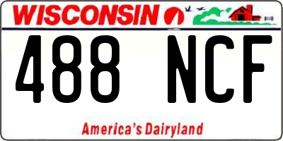 WI license plate 488NCF