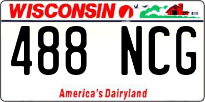 WI license plate 488NCG