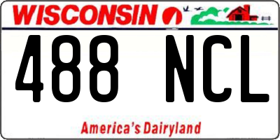 WI license plate 488NCL