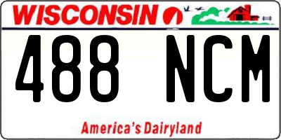 WI license plate 488NCM