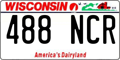 WI license plate 488NCR