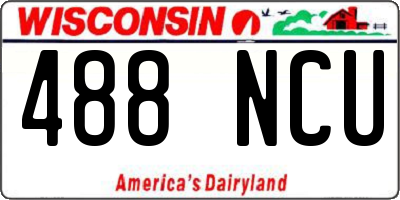 WI license plate 488NCU