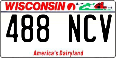 WI license plate 488NCV