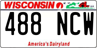 WI license plate 488NCW