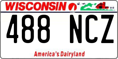 WI license plate 488NCZ