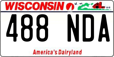 WI license plate 488NDA