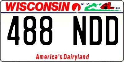 WI license plate 488NDD